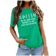 thumbnail image 5 of TSADFHJI Chemises pour Femmes Tendance Mode Décontractée Imprimée Col Rond Manches Courtes Chandail T-Shirt m Vert, 5 of 5