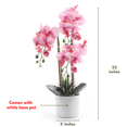 thumbnail image 5 of Fake Flowers with Vase, Faux Orchid, Artificial Flowers in Vase, Fake Orchid Fake Plant, Artificial Orchids, Fake Flowers for Decoration in Vase, Fake Orchid, Orquideas Artificiales Grandes - Pink, 5 of 5