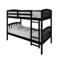 thumbnail image 3 of Castle Place Mid-Century Twin over Twin Wooden Convertible Bunk Bed, Black, 3 of 16