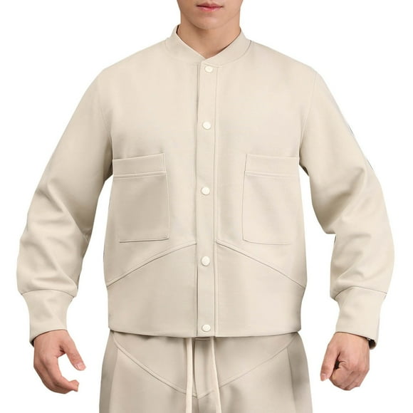 QIPOPIQ Men's Fashion Varsity Jacket Causal Slim Fit Cotton Letterman Baseball Bomber Jackets Clearance