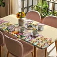 thumbnail image 3 of Happy Eatser Table Cloths for 4 Foot Rectangle Tables, Colorful Bunny Eggs Spring Flowers Plants Yellow Patio Waterproof Elastic Fitted Tablecloths, Washable Rectangular Table Cover for Camping, 3 of 8