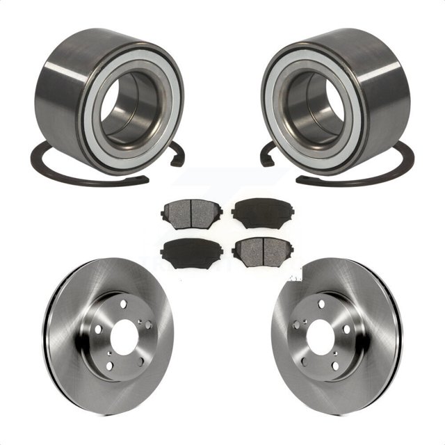 Transit Auto Front Wheel Bearing Disc Brake Rotors and Semi-Metallic Pads Kit for Car Toyota RAV4 KBB-102513