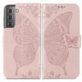 thumbnail image 6 of Samsung Galaxy S22 Plus 5G Case, Butterfly Embossed Flip Folio Wallet Case Magnetic Closure RFID Blocking Card Slots Kickstand Shockproof Stand Case for Samsung Galaxy S22 Plus 5G 6.6 inch, Rosegold, 6 of 6