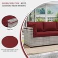 thumbnail image 4 of Pakunoda 8Pcs Cushion Covers for Outdoor Furniture, Waterproof Patio Cushion Covers Replacement Slipcovers with Zipper, Washable Reusable Outdoor Cushion Covers Burgundy, Covers Only, 4 of 7