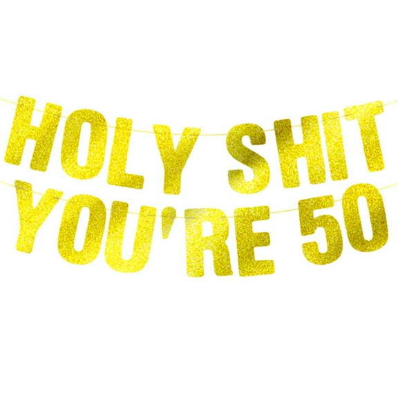 1Pcs 50Th Birthday Decorations Banner - Gold