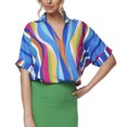 thumbnail image 1 of Camisas De Moda Camisas básicas para mujer Blusas Sueltas Estilo elegante Vacaciones Vacaciones (Azul M) Cgtredaw Para estrenar, 1 of 1