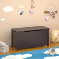 thumbnail image 2 of Kids Wooden Toy Box Storage, 31.5" Multifunction Storage Bench for Books Clothes Snacks Groceries, Bedroom Bed Stool with Safety Hinge, Coffee, 2 of 9