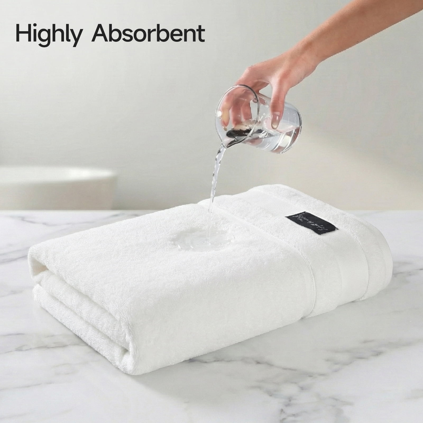 REDKISS 100% Cotton Bath Towels Set 2 Pack, 31x63 760GSM Luxury White Towels. Shower Towels for Bathroom, Hotel Quality Toallas Para Baño.