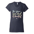 thumbnail image 2 of Positivity saying Pop Culture Women's Standard V-Neck Tee, Navy, 2XL, 2 of 3