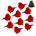 thumbnail image 2 of Bearachild 10 piezas árbol de Navidad pájaro rojo Festival ornamento decoraciones navideñas DIY cardenales Clip ornamento guirnalda Decoración Kits de decoración para fiestas, 2 of 6