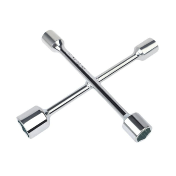 Lug Wrench 4 vías de la llave cruzada Herramientas de reparación de neumáticos de servicio pesado Tamaños de removolos de tuercas compactos de alta