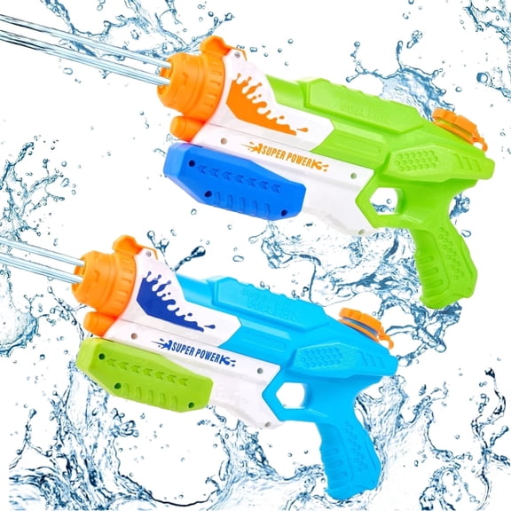 Anpro 2 Pack Water Guns for Kids, Water Fast-Fil Water Guns, 520CC/26Ft Water Guns for Boys Girls Toddlers, Outdoor Swimming Pool Beach Water Toys