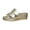 Gold, variant on Silver Ladies Casual Wedge Sandals With Shiny Patterned Wraparound Strap And Comfortable Heel Design Fashionable For Spring Summer