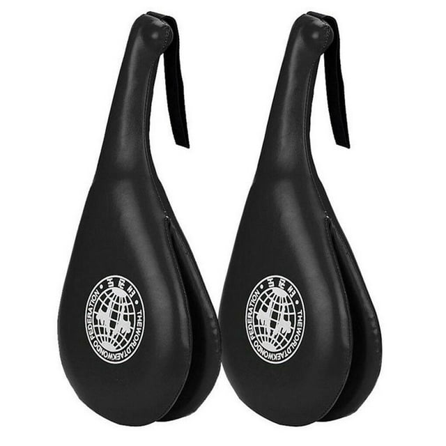kurtrusly Sponge PU Rubber Kids Taekwondo Kick Pad Portable Reusable Solid Color Karate Training Practising Hitting Target Black