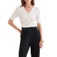thumbnail image 2 of INSPIRAR CHIC Blusas de Mujer de Punto Acanalado con Cuello en V y Botones de Manga Corta L Blanca, 2 of 6