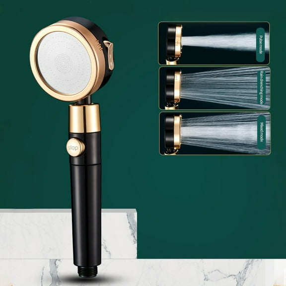 Turbo Shower Head Home Bath Shower Nozzle Water Heater Filter Shower ,3 Bathing Modes, One Pressurised Water Stop Function Shower Head., Xinsrenus Under $5! Turbo Shower Head Home Bath