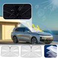 thumbnail image 1 of Tela Para Sombrilla Parasol para coche de 49,2 x 30,7 pulgadas para ventana delantera con bolsa de almacenamiento y bloques laterales de malla Yulucky, 1 of 9