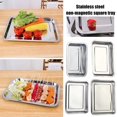 thumbnail image 3 of Stainless Steel Square Tray Non-magnetic Dining Tray Baking Plate Kitchen Storage U5a4, 3 of 7