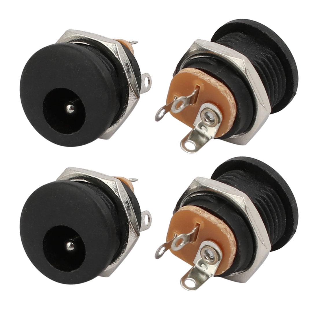 4Pcs 5.5mmx2.1mm M12 Thread DC Power Jack Socket Female Panel Mount