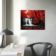 thumbnail image 4 of Nawypu  Black White and Red Wall Art Red Tree Waterfall Picture Canvas Landscape Print Artwork for Living Room Autumn Red Forest Water Wall Decor Painting Framed Ready to Hang, 4 of 5