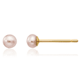 thumbnail image 5 of 14K Solid Yellow Gold 3mm Purple Button Freshwater Cultured Pearl Stud Earrings, 5 of 11