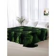 thumbnail image 5 of Green Forest Full Size Flat Sheet, Wrinkleproof & Fadeproof Cooling Flat Bed Sheet Only, Pine Trees Modern Mysterious Art Breathable Soft Bedding Top Sheets 81 x 96 Inches, 5 of 8