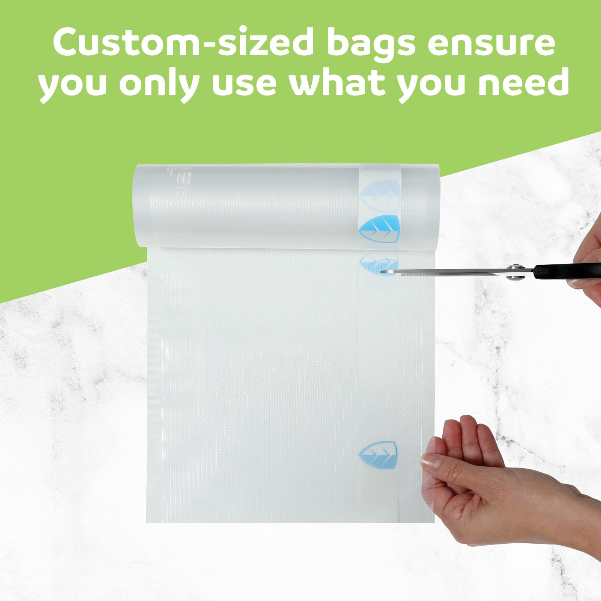 FoodSaver Vacuum Sealer Rolls, 3 Pack 8" x 16' Rolls, BPA-Free Custom Size Freezer Bags for Food Storage, Sous Vide, and Meal Prep