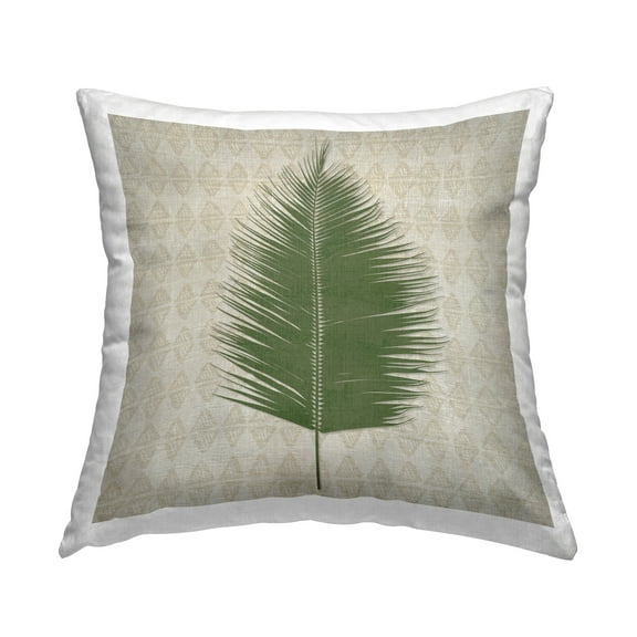 Stupell Industries Boho Leaf Patterned Decorative Printed Throw Pillow, 18 x 18