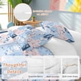 thumbnail image 2 of 3 Piece Pink Floral Blue Duvet Cover Set Queen Size,Microfiber Comforter/Quilt Cover with Corner Ties and 2 Pillowcases,Farmhouse Botanical Vintage Leaves All Season Soft Bedding with Zipper Closure, 2 of 8