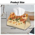 thumbnail image 7 of COEQINE Tissue Box Cover Case PU Leather Rectangle Facial Paper Dispenser Napkin Tissue Organizer for Bedroom Dresser, Dinner Table, Office Tabletop Fall Home Decor, Maple Leaf Yellow Green, 7 of 7