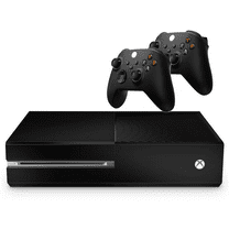 Restored Microsoft Xbox One Game Console 500GB Black with Two Retrofam Controllers (Refurbished)