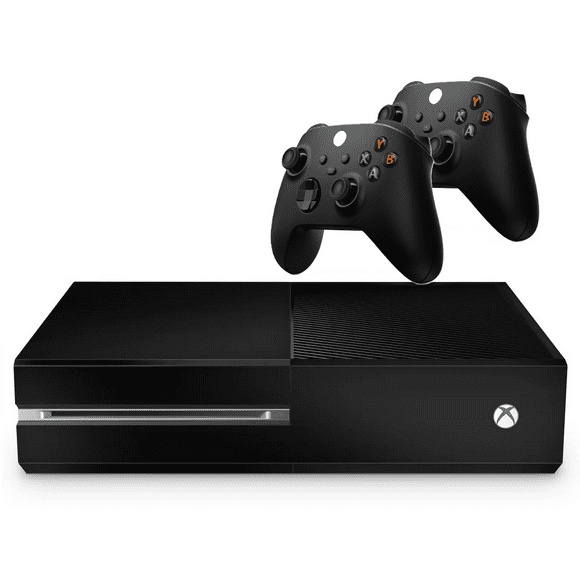 Restored Microsoft Xbox One Game Console 500GB Black with Two Retrofam Controllers (Refurbished)