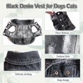 thumbnail image 4 of Chalecos para mascotas, chaqueta vaquera para perros, sudadera con capucha, chaqueta para cachorros, para perros pequeños y medianos (S, negro), 4 of 5