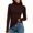 Wine, variant on Tqcoqu Womens Solid Turtleneck Long Sleeve Thumb Hole Stretchy Fitted Layering Basic T Shirt Top, Women's ,Size S-2XL