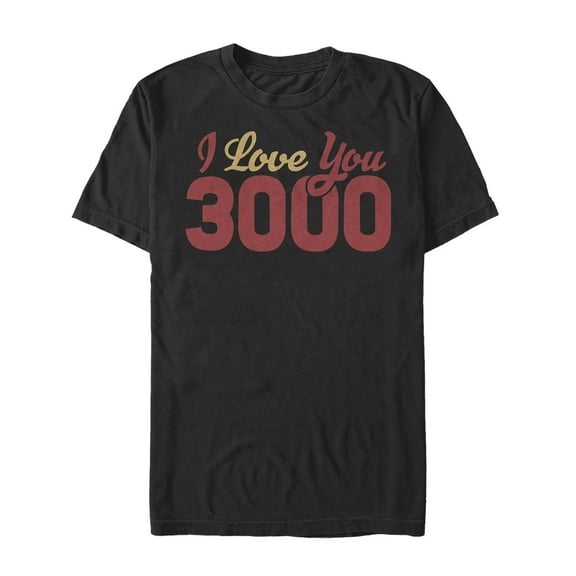 Men's Marvel Iron Man Love 3000 Script  Graphic Tee Black X Large