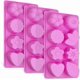 thumbnail image 1 of 3 Pcs Floral Leaf Silicone Molds, 8-Cavity Cake Chocolate Pudding Jelly Soap Muffin Trays for Kitchen Baking - Pink, 1 of 4