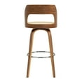 thumbnail image 5 of Axel 30" Swivel Bar Stool in Cream Faux Leather and Walnut Wood, 5 of 8