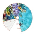 thumbnail image 2 of Daiia Corals and Tropical Fish Drawing Merry Christmas Tree Skirt , Xmas Large Lace-up Tree Skirt, Santa Snowflakes Rustic Home Decorations New Year Party Farmhouse Decor-48", 2 of 7