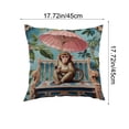 thumbnail image 6 of Chinoiserie Throw Pillow Covers 18x18 Inch, Floral Blue & White Porcelain Palace Peacock Monkey Decorative Pillow Cases, 6 of 6