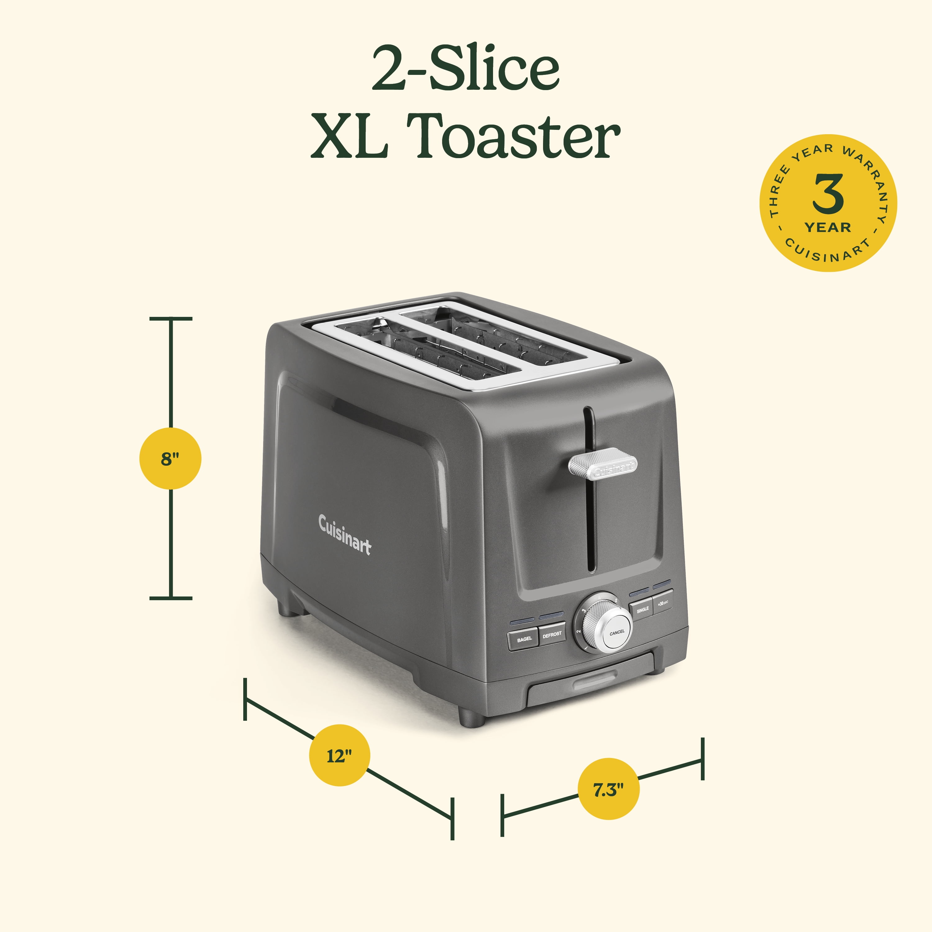 Cuisinart 2-Slice XL Slot Plastic Toaster