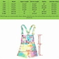 thumbnail image 3 of Peacolate 3-11T Little Girls Jumpsuit Children Bib Overalls Denim Strap Skirt Shorts Jeans Pants Colorful Tie-dye Shortalls Suspender,Tie-dye,2-3Years, 3 of 6