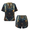 thumbnail image 5 of Lsque Forest Meditating Tiger Women's Short-Sleeved Pajama Set - 2 Piece Soft and Lightweight Sleepwear Set-Large, 5 of 9