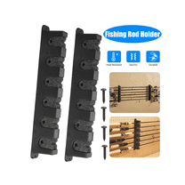 BreeRainz Marine-Grade Vertical 6-Rod Wall Mount Fishing Rack Storage