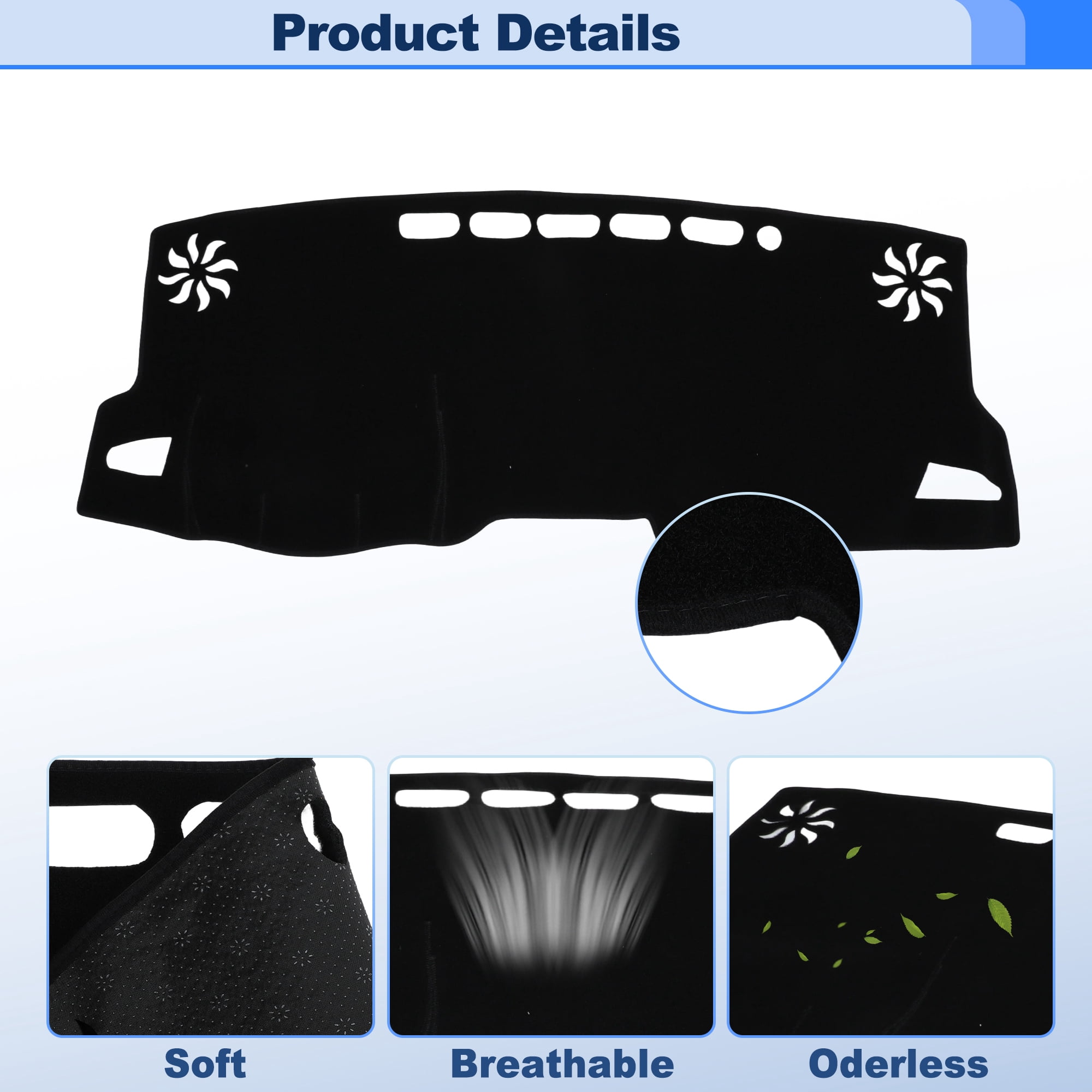 Dashboard Cover for Toyota Corolla 2019-2026 Interior Polyester Dash Cover Mat Pad Carpet Non-Slip Dashboard Protector Sunshine UV & Heat Resistant Black