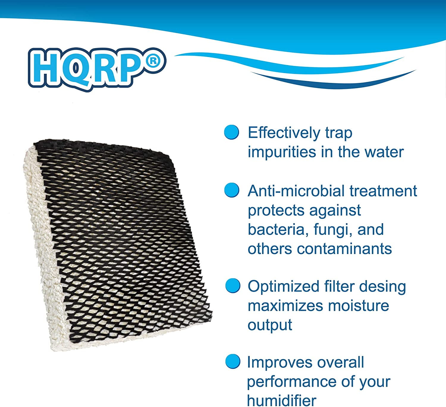 HQRP 2-Pack Humidifier Wick Filter for Bionaire W25, W0210, W0210S, W0305, W0310, W0340, W3040 Humidifiers