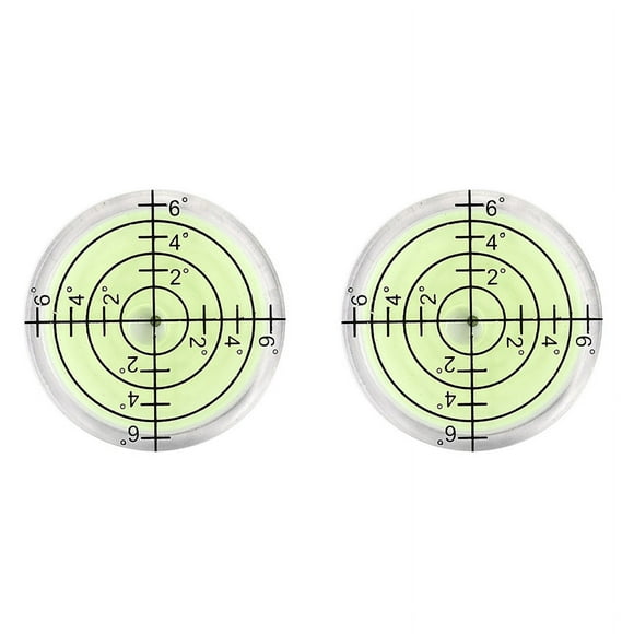 2 Pcs 32x7mm Acrylic Bubble Level Round Level Bubble Accessories, Green