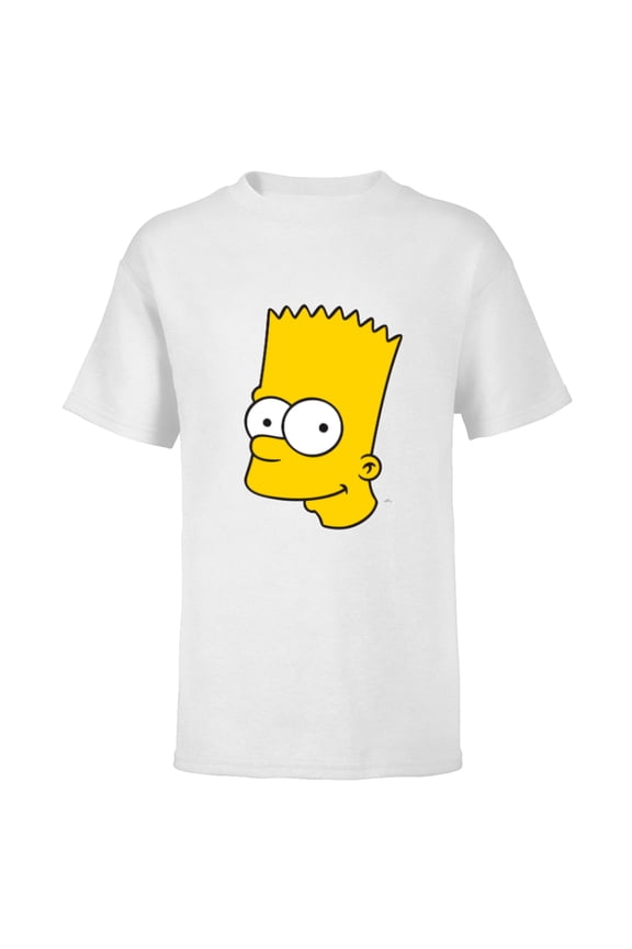 Bart Simpson Face - Short Sleeve T-Shirt for Kids- Customized-White