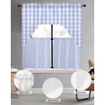 thumbnail image 2 of Blue Grid Swag Curtains for Living Room/Bedroom Windows, Checkered Plaid Gingham Lattice Trellis Print Kitchen Curtains and Valances Set 36 Inch Length, Light Filtering Swags Valance Curtain Panels, 2 of 5