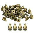 thumbnail image 1 of Unique Bargains 50 Sets Cone Spikes Studs 7x10mm Studs and Spike Screw Back Rivet Bronze Tone, 1 of 4