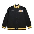 thumbnail image 2 of Men's-Mitchell & Ness Shaquille O'Neal Black Los Angeles Lakers NBA Legends Full-Snap Satin Jacket, 2 of 7
